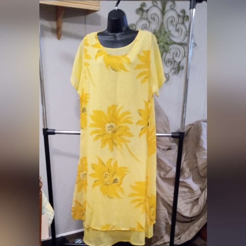 Sunflower summer dress or swimsuit cover